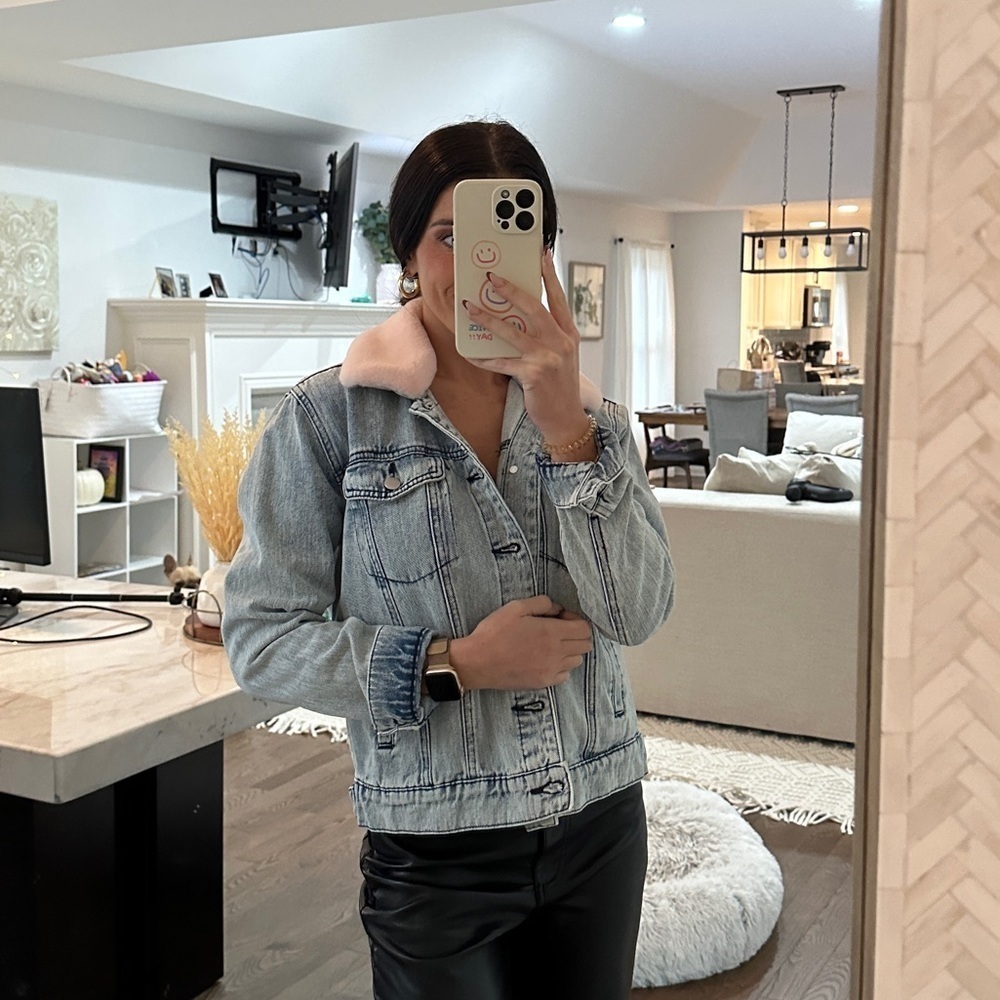 Pink Fur Jean Jacket -- Maddy Denim Jacket -- XLE Lauren Elizabeth